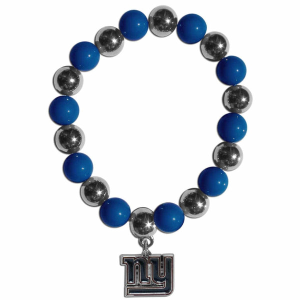NFL - New York Giants Chrome Bead Bracelet-Jewelry & Accessories,Bracelets,Fan Bead Bracelets,NFL Fan Bead Bracelets-JadeMoghul Inc.