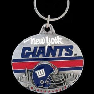 NFL - New York Giants Oval Carved Metal Key Chain-Key Chains,Scultped Metal Key Chains,NFL Scultped Metal Key Chains-JadeMoghul Inc.