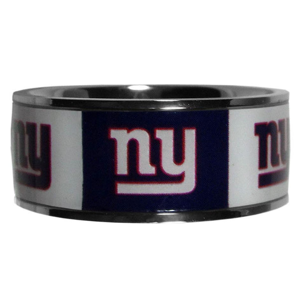 NFL - New York Giants Steel Inlaid Ring Size 10-Jewelry & Accessories,Rings,Inlaid Steel Rings,NFL Inlaid Steel Rings-JadeMoghul Inc.