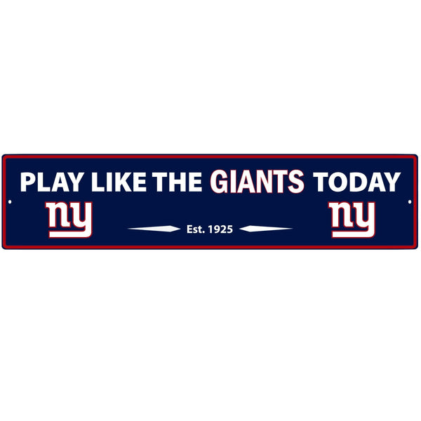 NFL - New York Giants Street Sign Wall Plaque-Tailgating & BBQ Accessories,NFL Tailgating Accessories,NFL Wall Plaques, Play Like Road Sign Wall Plaque-JadeMoghul Inc.