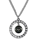 NFL - New York Jets Rhinestone Hoop Necklace-Jewelry & Accessories,Necklaces,Rhinestone Hoop Necklaces,NFL Rhinestone Hoop Necklaces-JadeMoghul Inc.