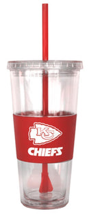 NFL NFL - Kansas City Chiefs Tumbler with Neoprene Sleeve and Straw 22-Ounce AExp