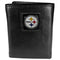 NFL - Pittsburgh Steelers Deluxe Leather Tri-fold Wallet-Wallets & Checkbook Covers,Tri-fold Wallets,Deluxe Tri-fold Wallets,Window Box Packaging,NFL Tri-fold Wallets-JadeMoghul Inc.