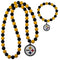 NFL - Pittsburgh Steelers Fan Bead Necklace and Bracelet Set-Jewelry & Accessories,NFL Jewelry,Pittsburgh Steelers Jewelry-JadeMoghul Inc.