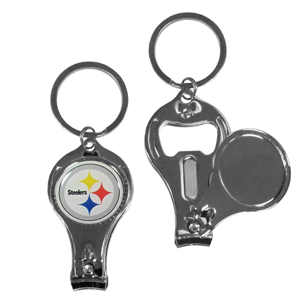 NFL - Pittsburgh Steelers Nail Care/Bottle Opener Key Chain-Key Chains,3 in 1 Key Chains,NFL 3 in 1 Key Chains-JadeMoghul Inc.