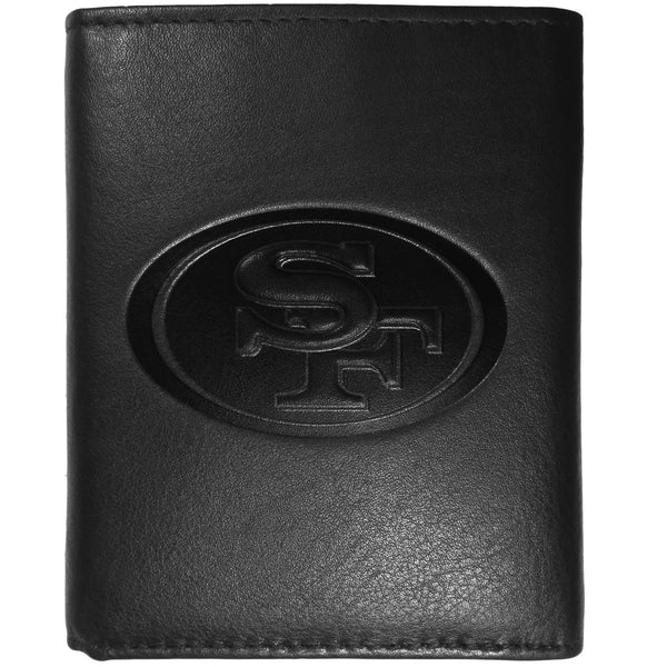 NFL - San Francisco 49ers Embossed Leather Tri-fold Wallet-Wallets & Checkbook Covers,NFL Wallets,NFL Tri-fold Wallets,Leather Tri-fold Wallets-JadeMoghul Inc.