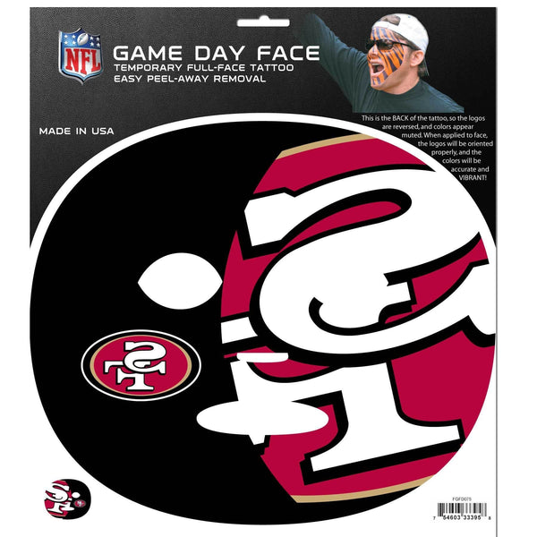 NFL - San Francisco 49ers Game Face Temporary Tattoo-Tailgating & BBQ Accessories,Game Day Face Temporary Tattoos,NFL Game Day Faces-JadeMoghul Inc.