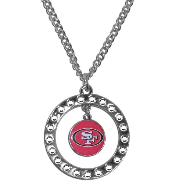 NFL - San Francisco 49ers Rhinestone Hoop Necklace-Jewelry & Accessories,Necklaces,Rhinestone Hoop Necklaces,NFL Rhinestone Hoop Necklaces-JadeMoghul Inc.