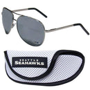 NFL - Seattle Seahawks Aviator Sunglasses and Sports Case-Sunglasses, Eyewear & Accessories,Sunglass & Accessory Sets,Aviator Sunglasses & Sport Case,NFL Aviator Sunglasses Sunglasses & Sport Case-JadeMoghul Inc.