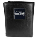 NFL - Seattle Seahawks Deluxe Leather Tri-fold Wallet Packaged in Gift Box-Wallets & Checkbook Covers,Tri-fold Wallets,Deluxe Tri-fold Wallets,Gift Box Packaging,NFL Tri-fold Wallets-JadeMoghul Inc.