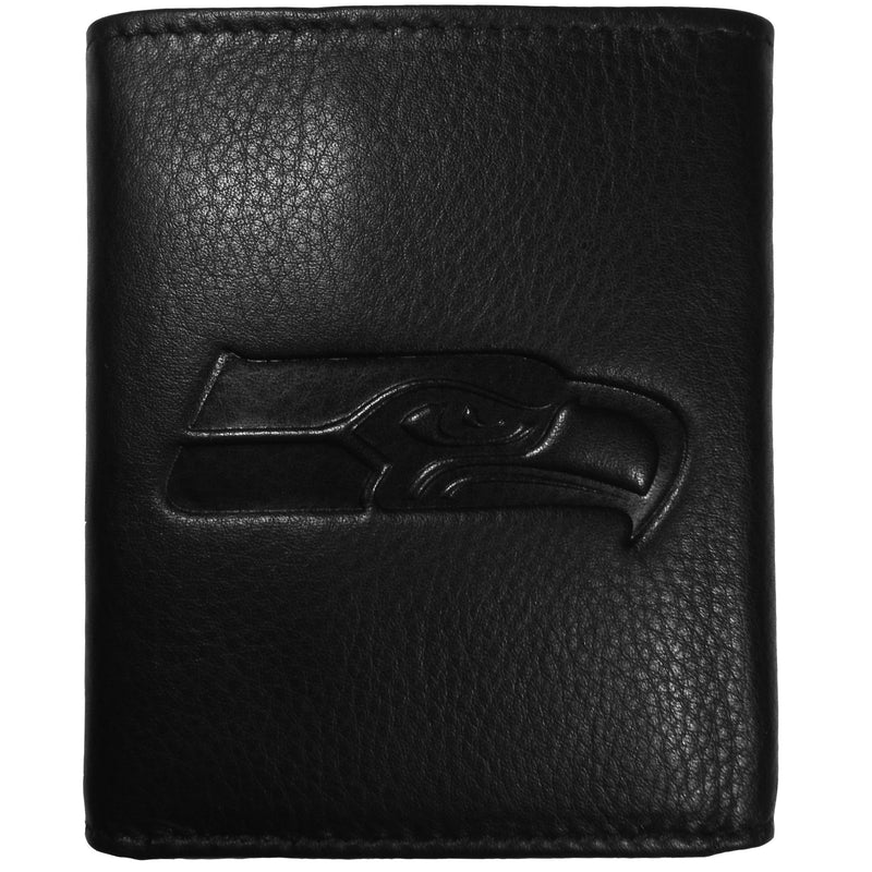 NFL - Seattle Seahawks Embossed Leather Tri-fold Wallet-Wallets & Checkbook Covers,NFL Wallets,NFL Tri-fold Wallets,Leather Tri-fold Wallets-JadeMoghul Inc.