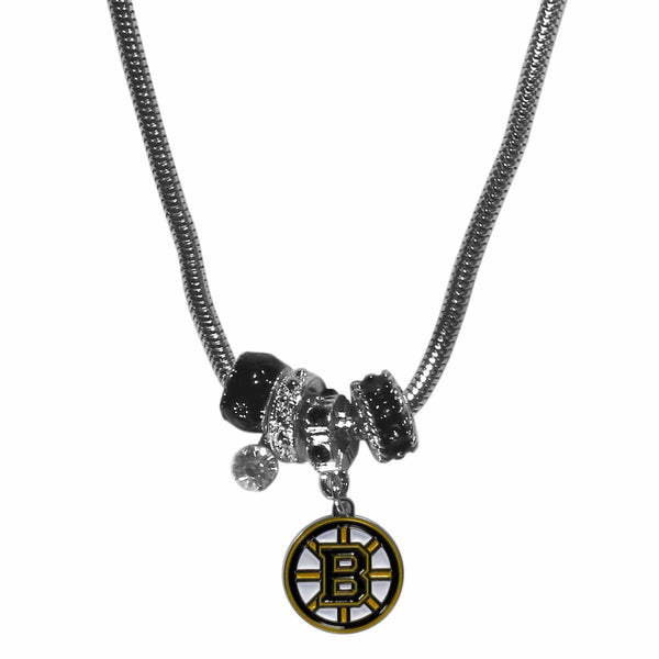 NHL - Boston Bruins Euro Bead Necklace-Jewelry & Accessories,Necklaces,Euro Bead Necklaces,NHL Euro Bead Necklaces-JadeMoghul Inc.