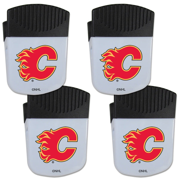 NHL - Calgary Flames Chip Clip Magnet with Bottle Opener, 4 pack-Other Cool Stuff,NHL Other Cool Stuff,Calgary Flames Other Cool Stuff-JadeMoghul Inc.