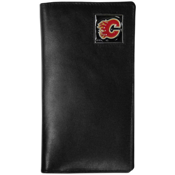 NHL - Calgary Flames Leather Tall Wallet-Wallets & Checkbook Covers,Tall Wallets,NHL Tall Wallets-JadeMoghul Inc.