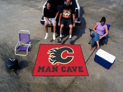 Grill Mat NHL Calgary Flames Man Cave Tailgater Rug 5'x6'