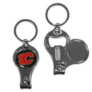 NHL - Calgary Flames Nail Care/Bottle Opener Key Chain-Key Chains,3 in 1 Key Chains,NHL 3 in 1 Key Chains-JadeMoghul Inc.