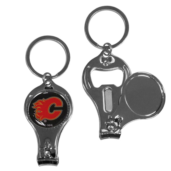 NHL - Calgary Flames Nail Care/Bottle Opener Key Chain-Key Chains,3 in 1 Key Chains,NHL 3 in 1 Key Chains-JadeMoghul Inc.