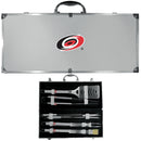NHL - Carolina Hurricanes 8 pc Stainless Steel BBQ Set w/Metal Case-Tailgating & BBQ Accessories,NHL Tailgating & BBQ Accessories,NHL BBQ Tools,8 pc Steel BBQ Tool Set w/Case-JadeMoghul Inc.