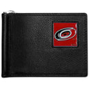 NHL - Carolina Hurricanes Leather Bill Clip Wallet-Wallets & Checkbook Covers,Bill Clip Wallets,NHL Bill Clip Wallets-JadeMoghul Inc.