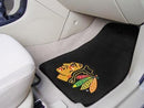 Rubber Car Mats NHL Chicago Blackhawks 2-pc Printed Carpet Front Car Mats 17"x27"