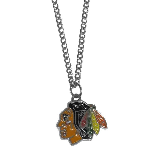 NHL - Chicago Blackhawks Chain Necklace with Small Charm-Jewelry & Accessories,Necklaces,Chain Necklaces,NHL Chain Necklaces-JadeMoghul Inc.