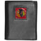 NHL - Chicago Blackhawks Deluxe Leather Tri-fold Wallet-Wallets & Checkbook Covers,Tri-fold Wallets,Deluxe Tri-fold Wallets,Window Box Packaging,NHL Tri-fold Wallets-JadeMoghul Inc.