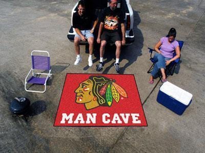 BBQ Store NHL Chicago Blackhawks Man Cave Tailgater Rug 5'x6'