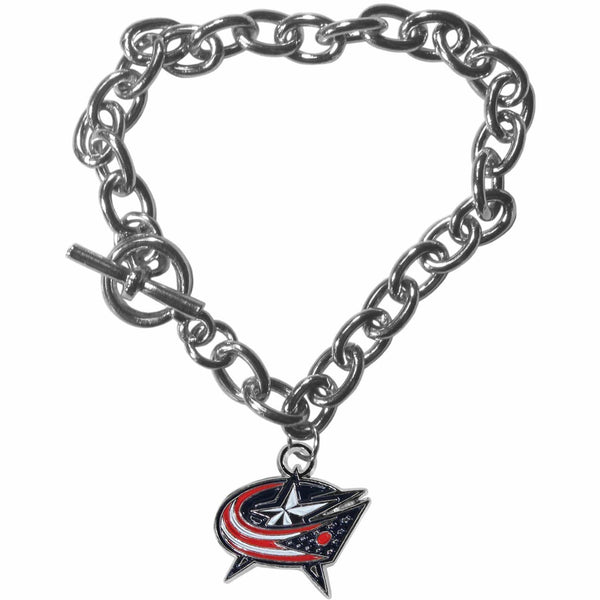 NHL - Columbus Blue Jackets Charm Chain Bracelet-Jewelry & Accessories,Bracelets,Charm Chain Bracelets,NHL Charm Chain Bracelets-JadeMoghul Inc.