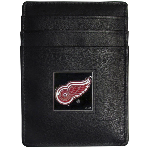 NHL - Detroit Red Wings Leather Money Clip/Cardholder Packaged in Gift Box-Wallets & Checkbook Covers,Money Clip/Cardholders,Gift Box Packaging,NHL Money Clip/Cardholders-JadeMoghul Inc.