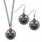 NHL - Edmonton Oilers Dangle Earrings and Chain Necklace Set-Jewelry & Accessories,Jewelry Sets,Dangle Earrings & Chain Necklace-JadeMoghul Inc.