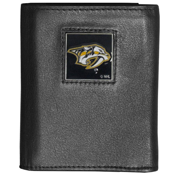 NHL - Nashville Predators Deluxe Leather Tri-fold Wallet-Wallets & Checkbook Covers,Tri-fold Wallets,Deluxe Tri-fold Wallets,Window Box Packaging,NHL Tri-fold Wallets-JadeMoghul Inc.