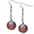 NHL - New York Islanders Crystal Dangle Earrings-Jewelry & Accessories,Earrings,Crystal Dangle Earrings,NHL Crystal Earrings-JadeMoghul Inc.