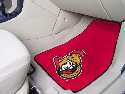 Car Floor Mats NHL Ottawa Senators 2-pc Printed Carpet Front Car Mats 17"x27"