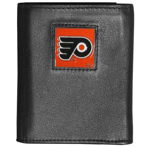 NHL - Philadelphia Flyers Deluxe Leather Tri-fold Wallet-Wallets & Checkbook Covers,Tri-fold Wallets,Deluxe Tri-fold Wallets,Window Box Packaging,NHL Tri-fold Wallets-JadeMoghul Inc.
