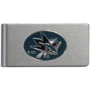 NHL - San Jose Sharks Brushed Metal Money Clip-Wallets & Checkbook Covers,Money Clips,Brushed Money Clips,NHL Brushed Money Clips-JadeMoghul Inc.