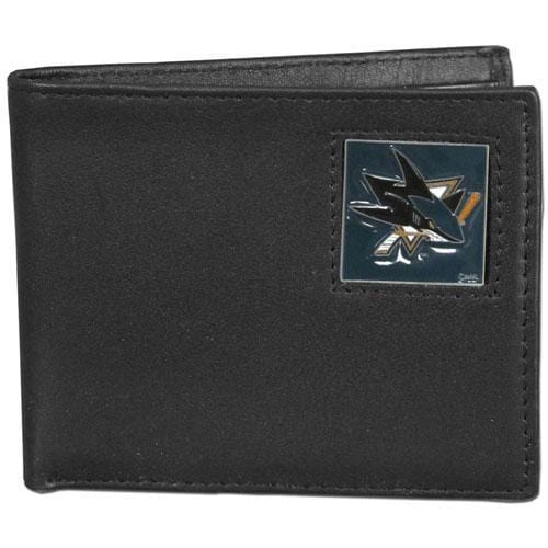NHL - San Jose Sharks Leather Bi-fold Wallet-Wallets & Checkbook Covers,Bi-fold Wallets,Window Box Packaging,NHL Bi-fold Wallets-JadeMoghul Inc.