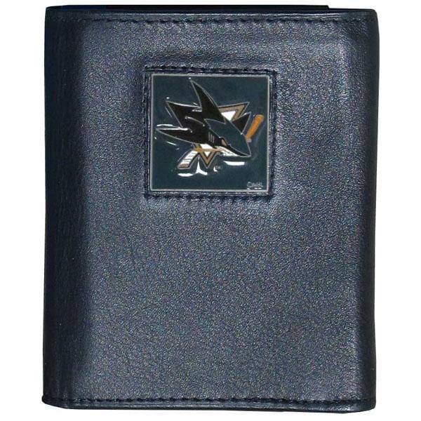 NHL - San Jose Sharks Leather Tri-fold Wallet-Wallets & Checkbook Covers,Tri-fold Wallets,Tri-fold Wallets,NHL Tri-fold Wallets-JadeMoghul Inc.
