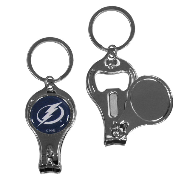 NHL - Tampa Bay Lightning Nail Care/Bottle Opener Key Chain-Key Chains,3 in 1 Key Chains,NHL 3 in 1 Key Chains-JadeMoghul Inc.