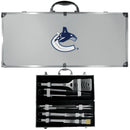 NHL - Vancouver Canucks 8 pc Stainless Steel BBQ Set w/Metal Case-Tailgating & BBQ Accessories,NHL Tailgating Accessories,Vancouver Canucks Tailgating Accessories-JadeMoghul Inc.