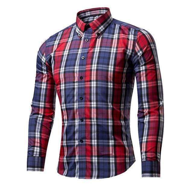 Nibesser 2018 Dress Plaid Business Men Shirts Long Sleeve Classic Camisa Shirt Masculina Shirts Casual Slim Fit Chemise Homme AExp