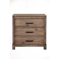 Nightstands and Bedside Tables Nightstand with 3 Drawers  Brown Benzara