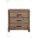 Nightstands and Bedside Tables Nightstand with 3 Drawers  Brown Benzara