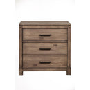 Nightstands and Bedside Tables Nightstand with 3 Drawers Brown Benzara