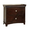 Nightstands and Bedside Tables Pebble Transitional Nightstand, Brown Cherry Finish Benzara