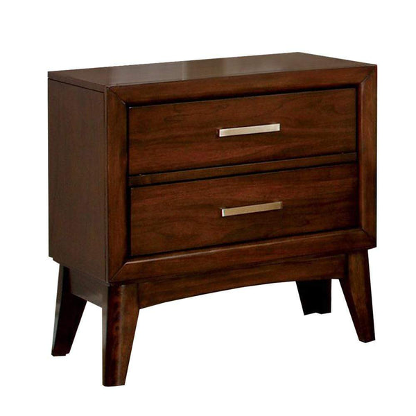 Nightstands and Bedside Tables Snyder Transitional Nightstand, Brown Cherry Finish Benzara