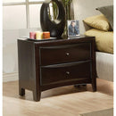 Nightstands and Bedside Tables Spacious 2 Drawer Nightstand, Brown Benzara