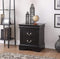 Traditional 2 Drawers wood Nightstand By Louis Philippe III, Black