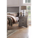 Traditional 2 Drawers wood Nightstand By Louis Philippe III, Grey