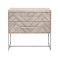 Two Drawers Nightstand, Natural Gray