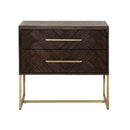 Two Drawers Nightstand, Rustic Java Brown